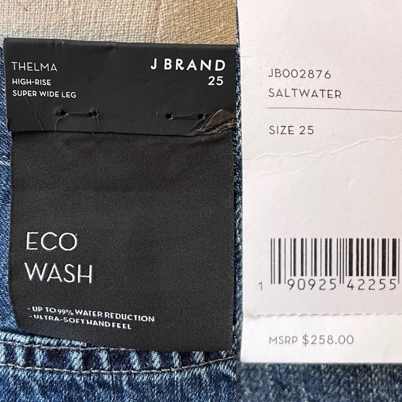 NWT J Brand Thelma High Rise Super Wide Leg Jeans In Saltwater Blue - Picture 12 of 12